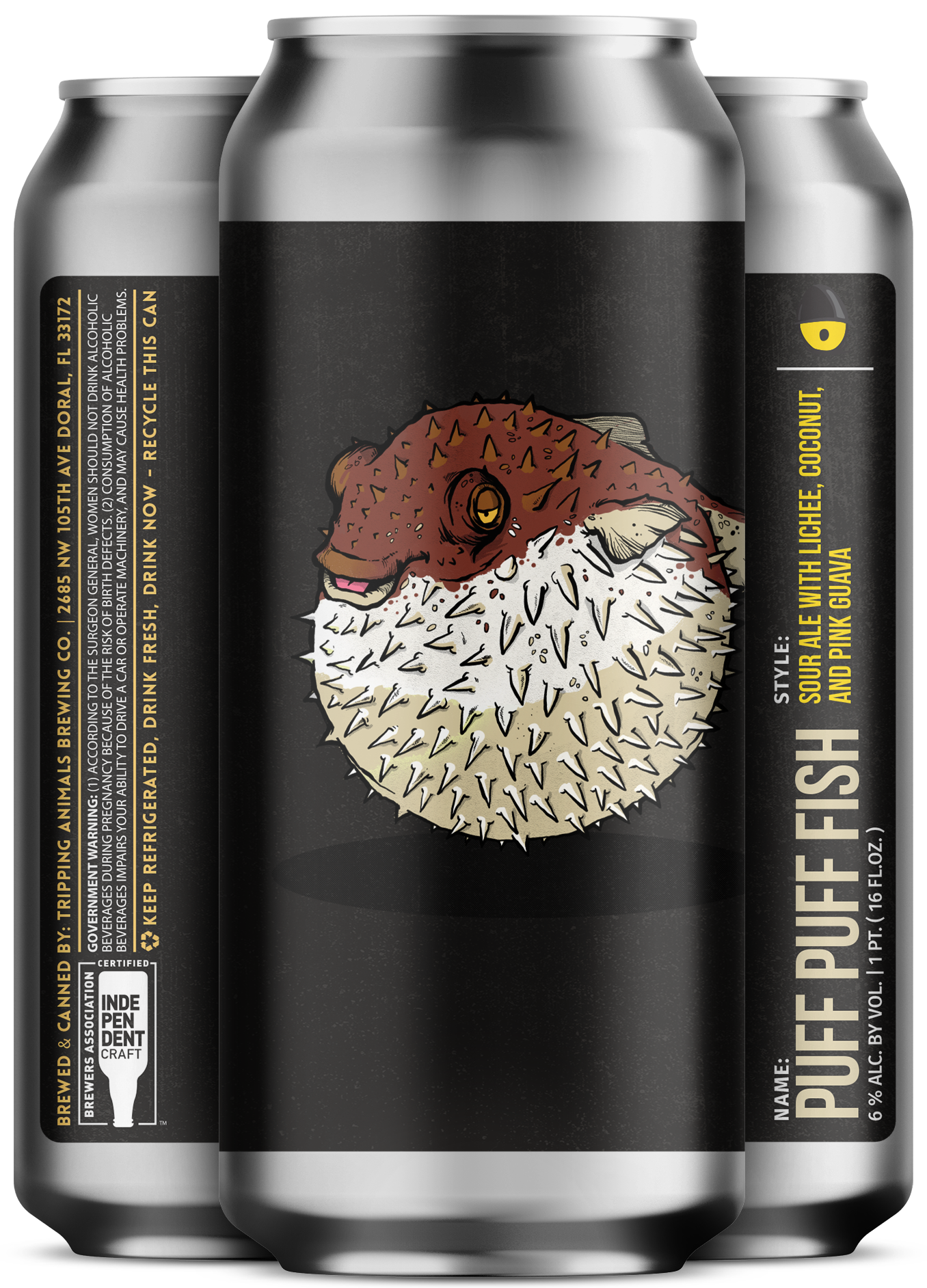 Three beers side by side from tripping animals brewing