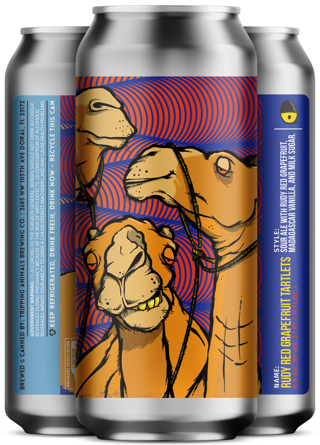 Three beers side by side from tripping animals brewing