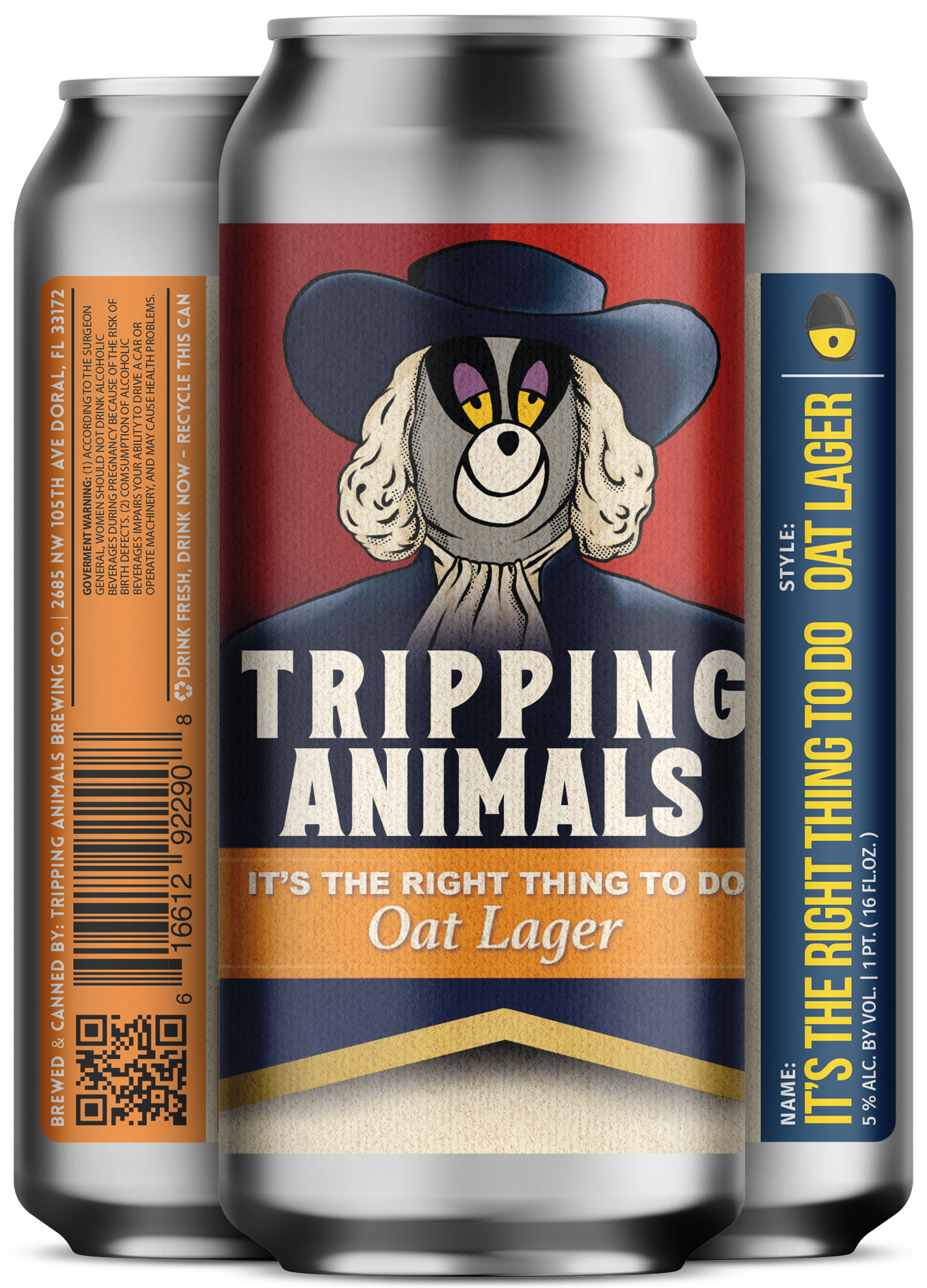 Three beers side by side from tripping animals brewing