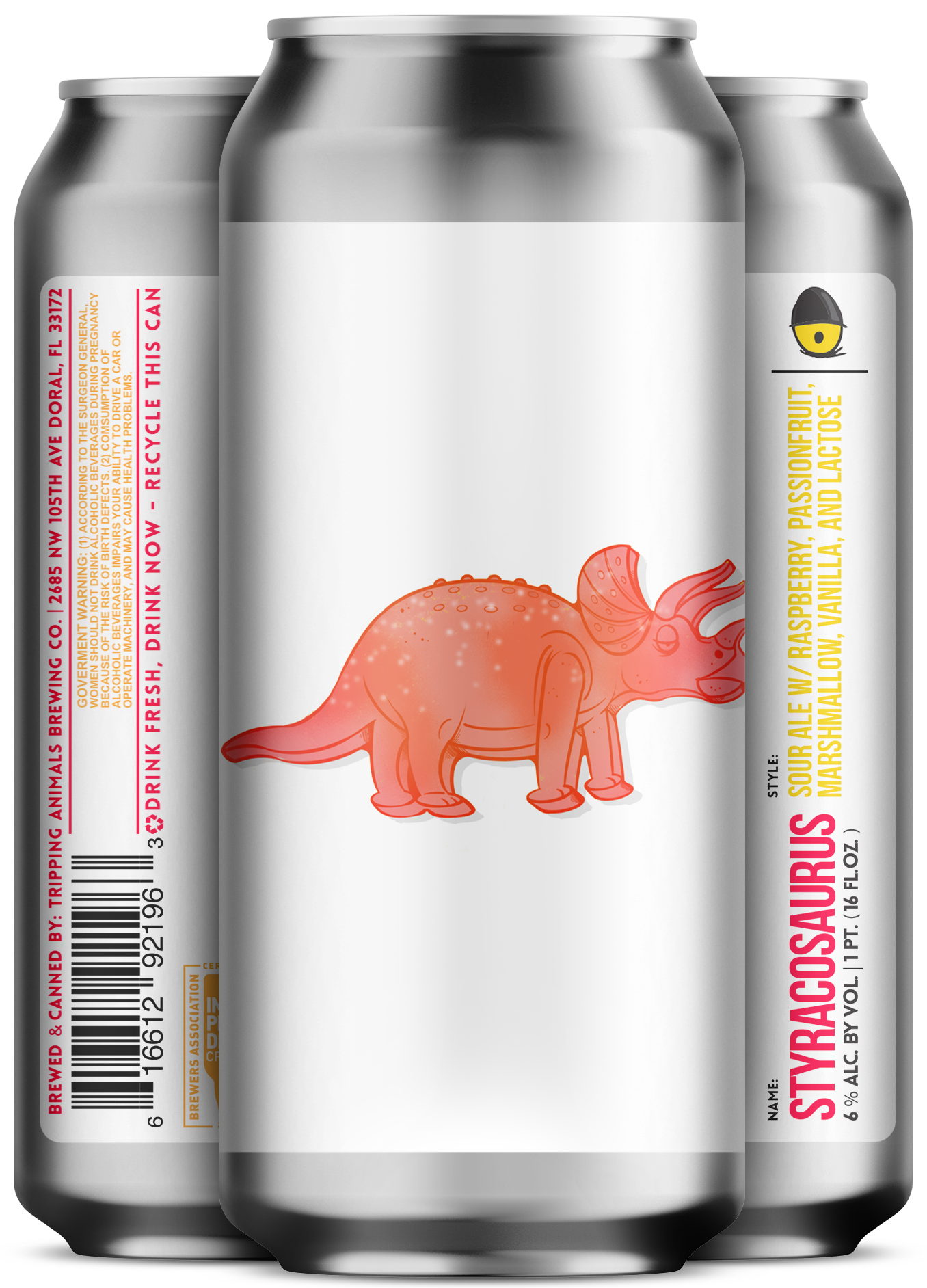 Three beers side by side from tripping animals brewing