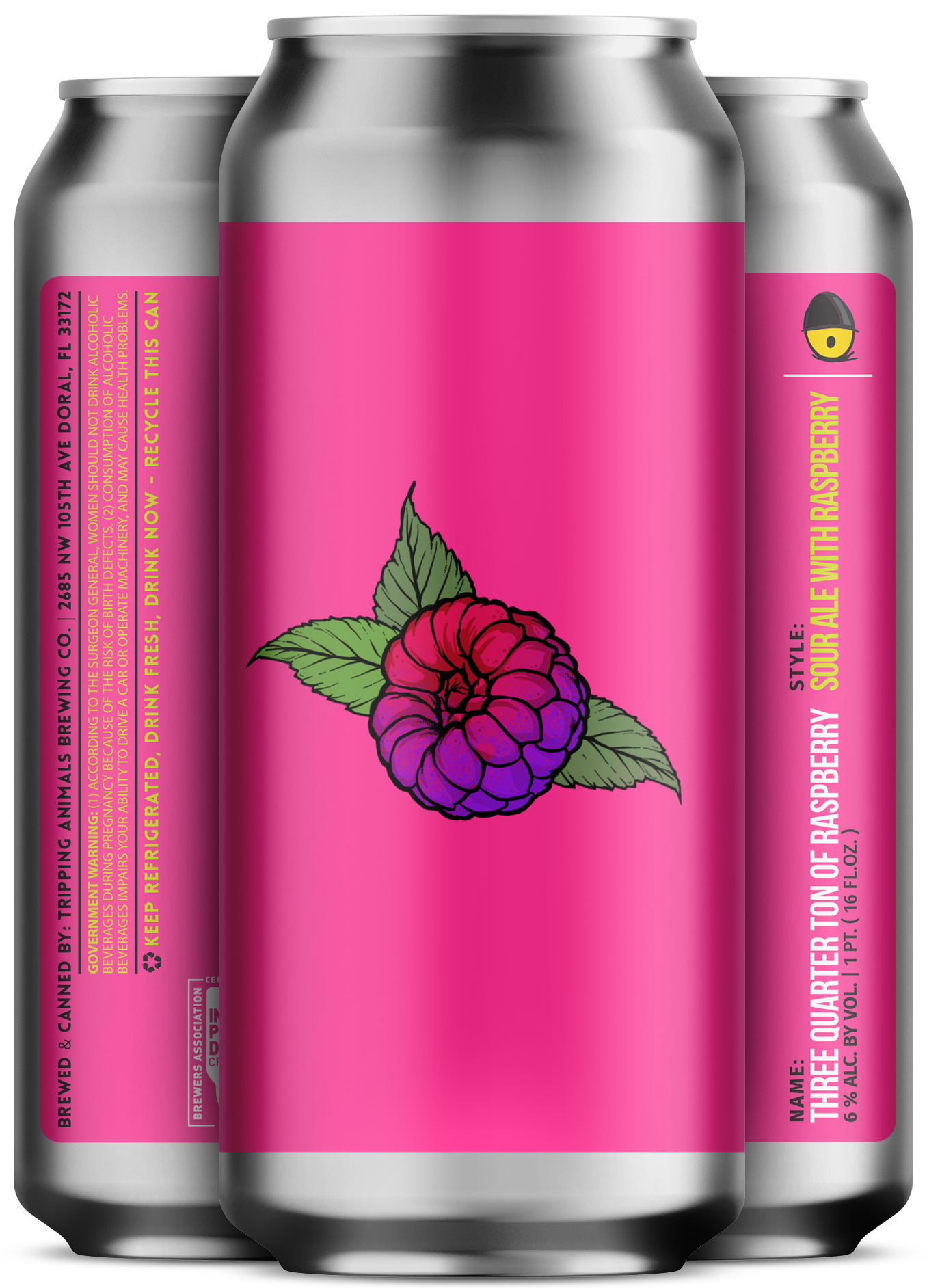 Three beers side by side from tripping animals brewing