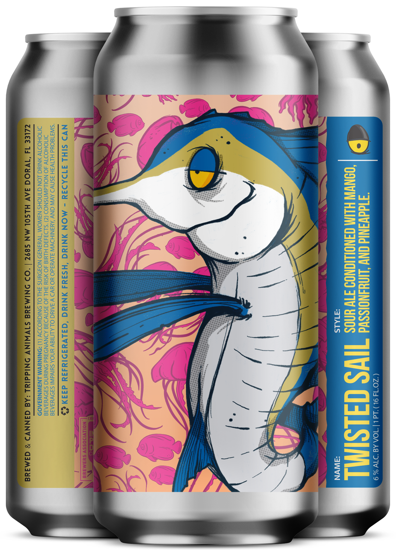 Three beers side by side from tripping animals brewing