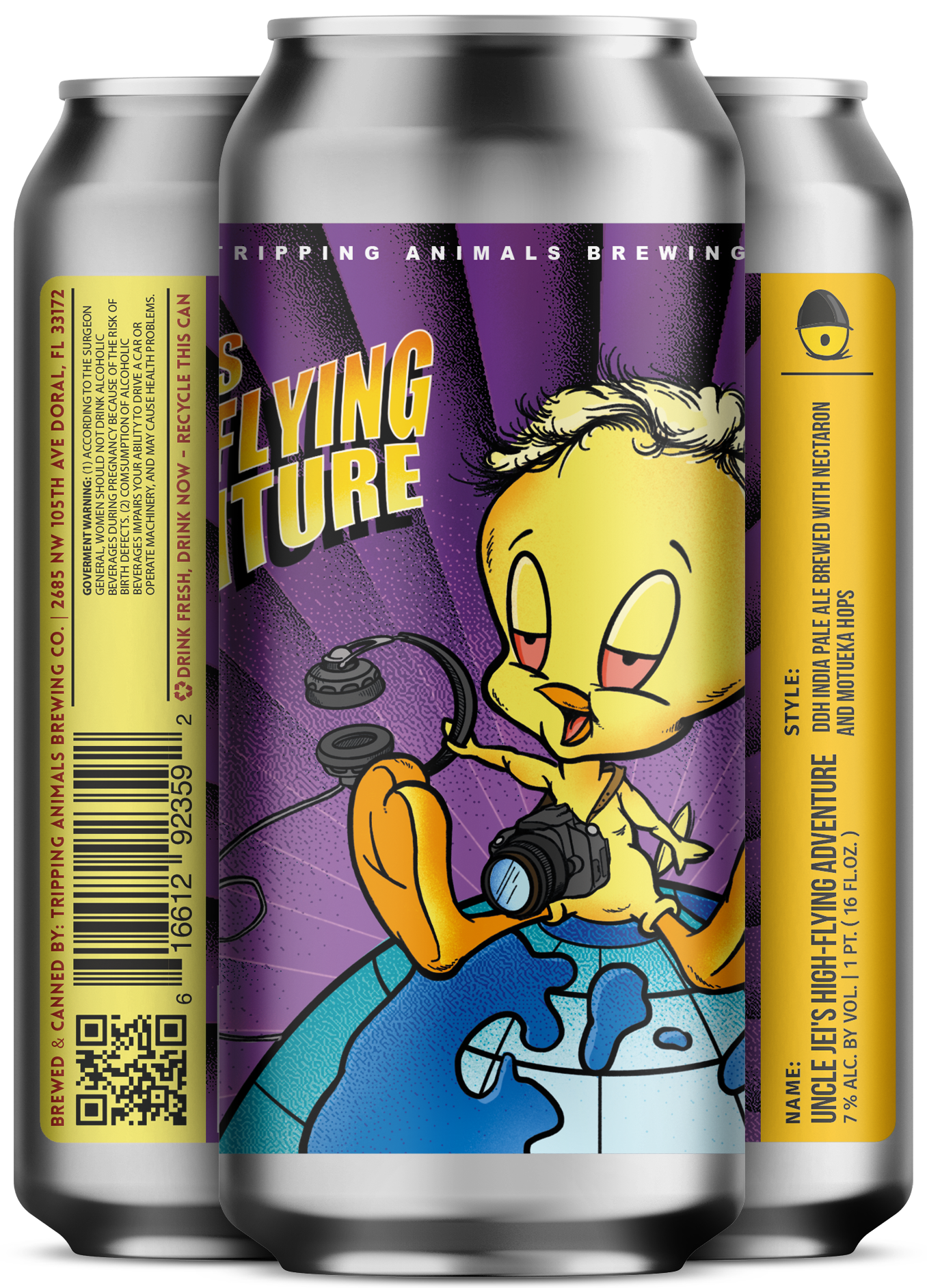 Three beers side by side from tripping animals brewing