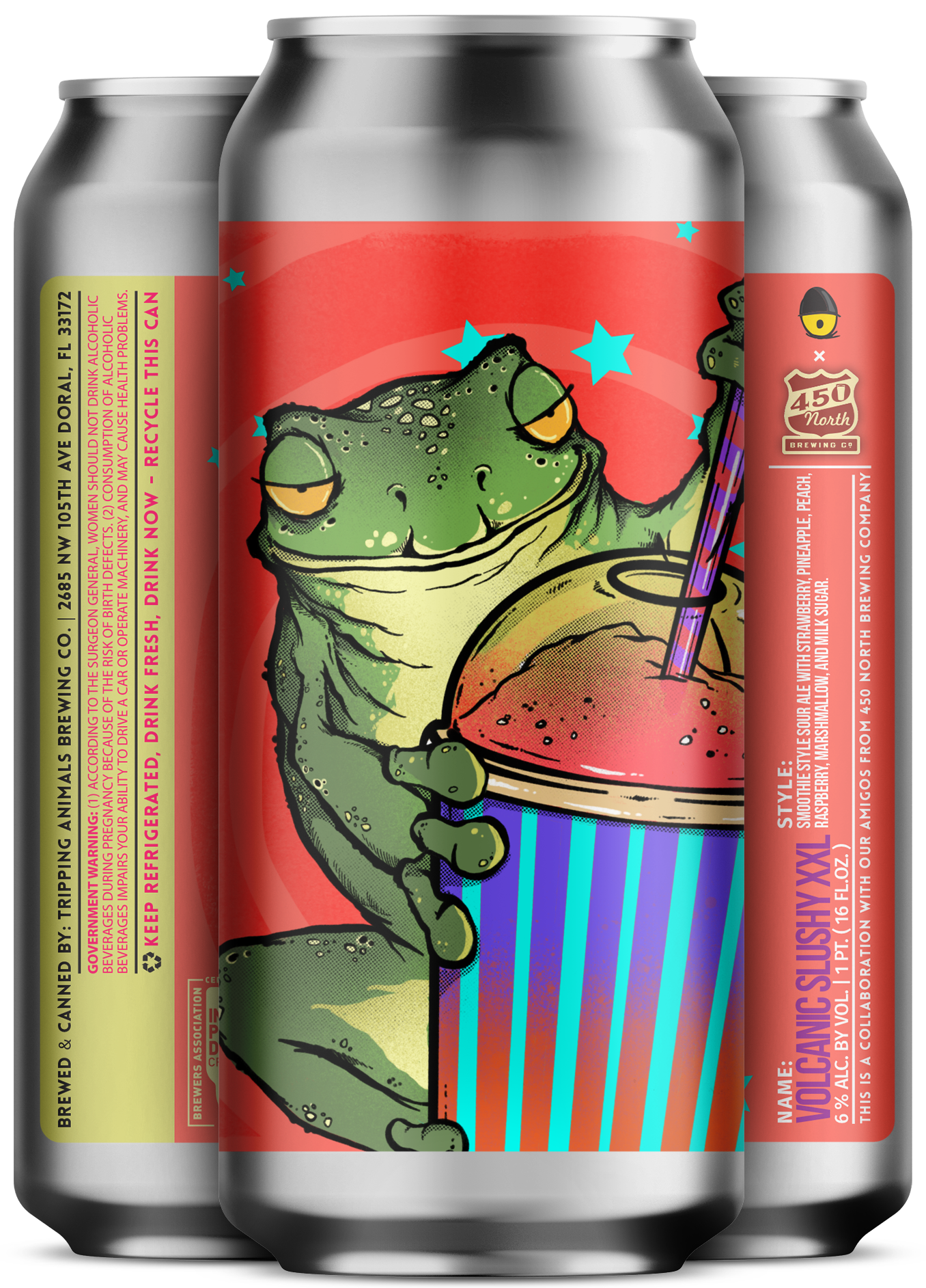 Three beers side by side from tripping animals brewing