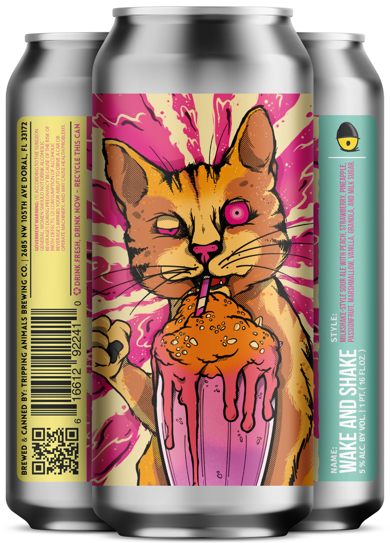 Three beers side by side from tripping animals brewing