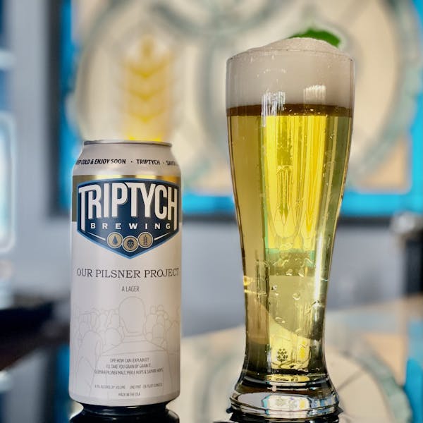 Our Pilsner Project Can Pour