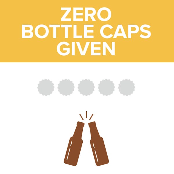 Image or graphic for Zero Bottle Caps Given