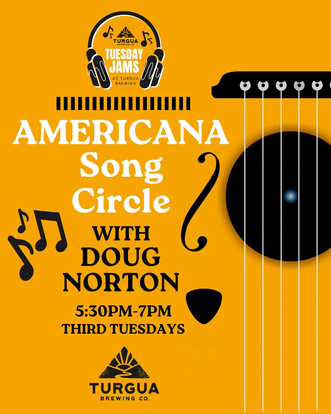 Poster for Tuesday JAMS: Americana Song Circle with Doug Norton 5:30PM