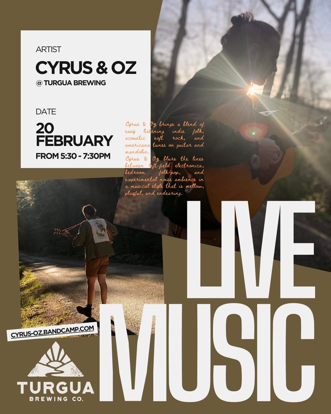CYRUS & OZ at Turgua Feb 20th 5:30-7:30PM