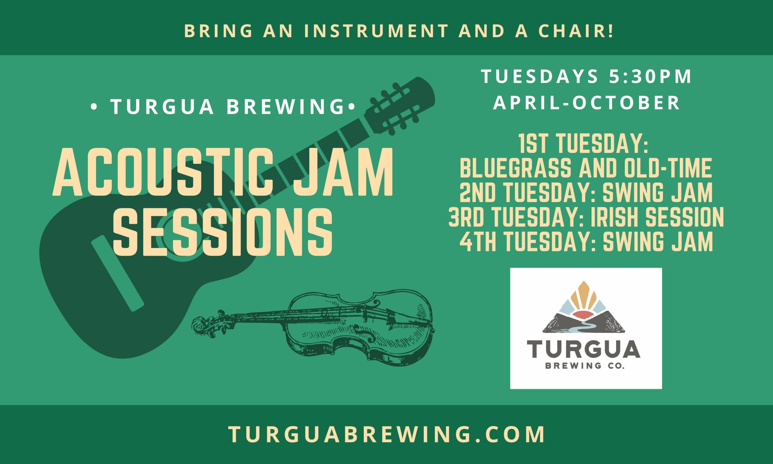 Tuesday Jam Session at Turgua Brewing tonight: Irish Session