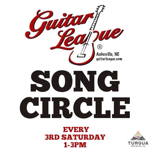 Poster for Asheville Guitar League Song Circle 1-3pm