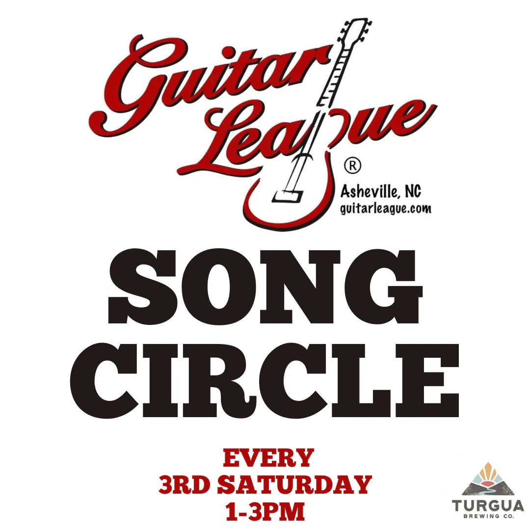 Poster for Asheville Guitar League Song Circle 1-3pm