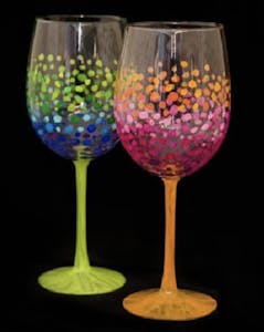 Two Painted Wine Glasses