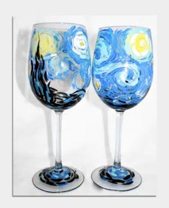Starry Night Wine Glasses