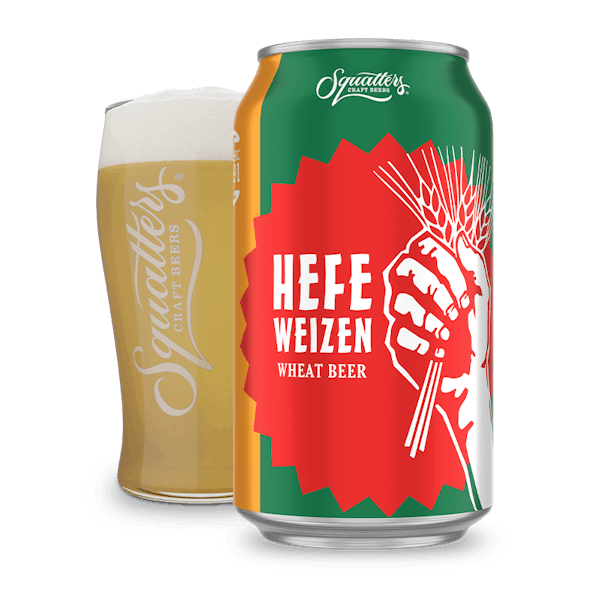 Wheat beer can render with a draft pour