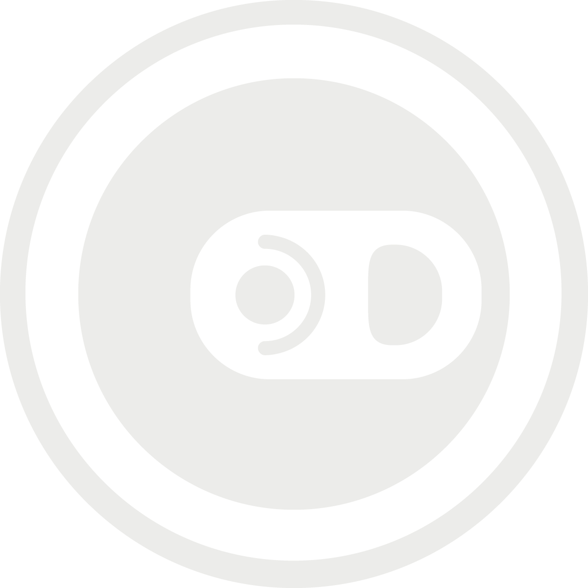 can bottle cap graphic with a circle around it - light gray