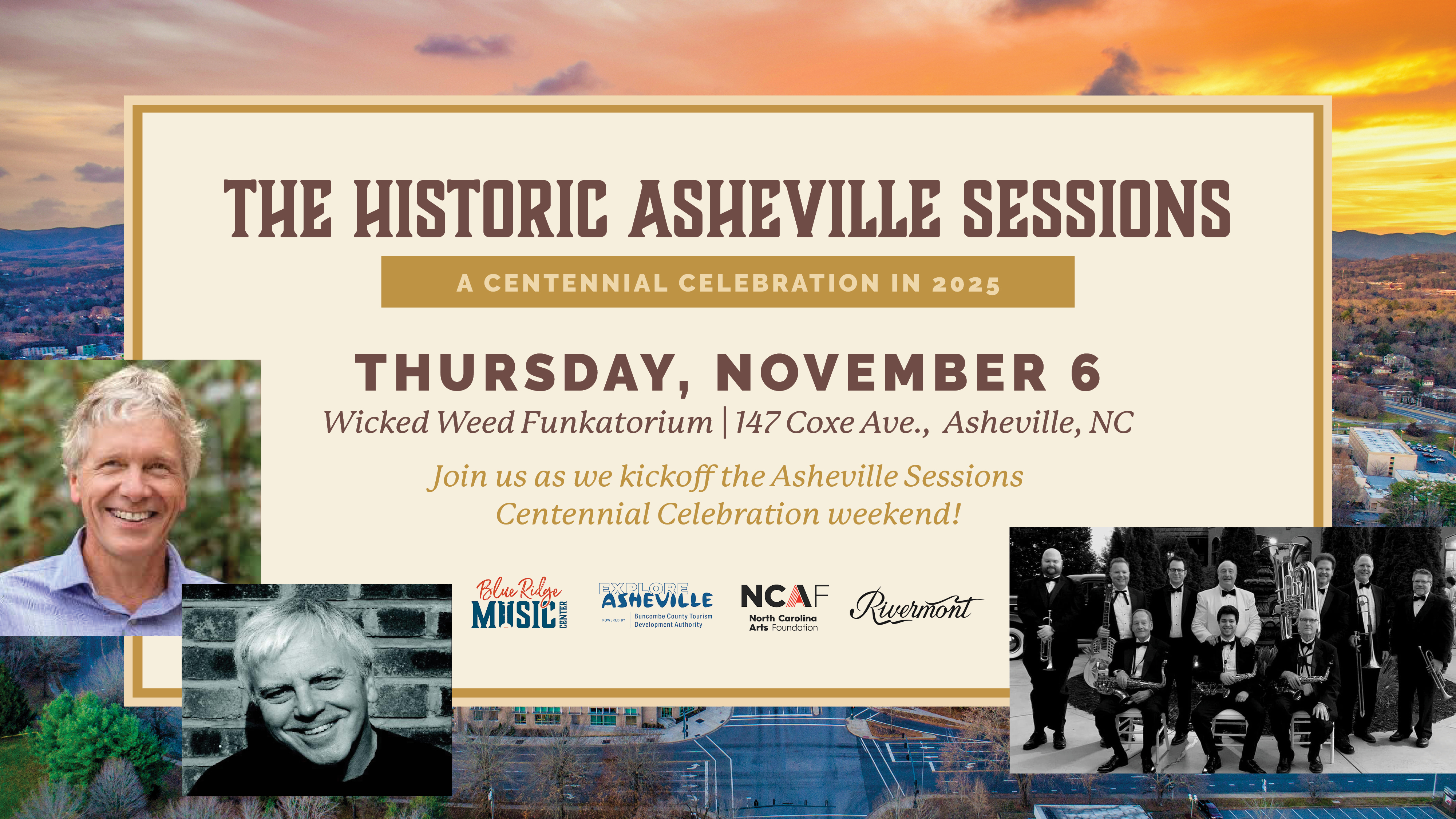 Asheville Sessions Kick Off Event - Thurs. Nov. 6th at The Funkatorium - Social Media Ad Mat