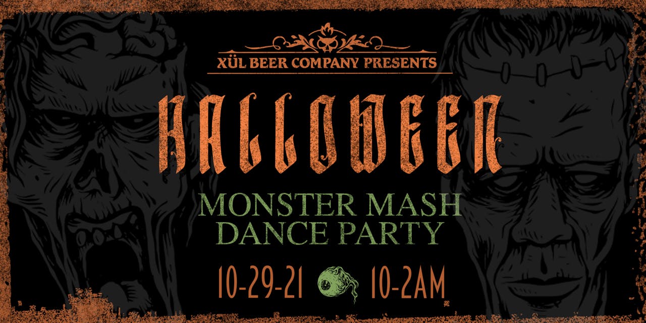 halloween monster mash dance party banner graphic