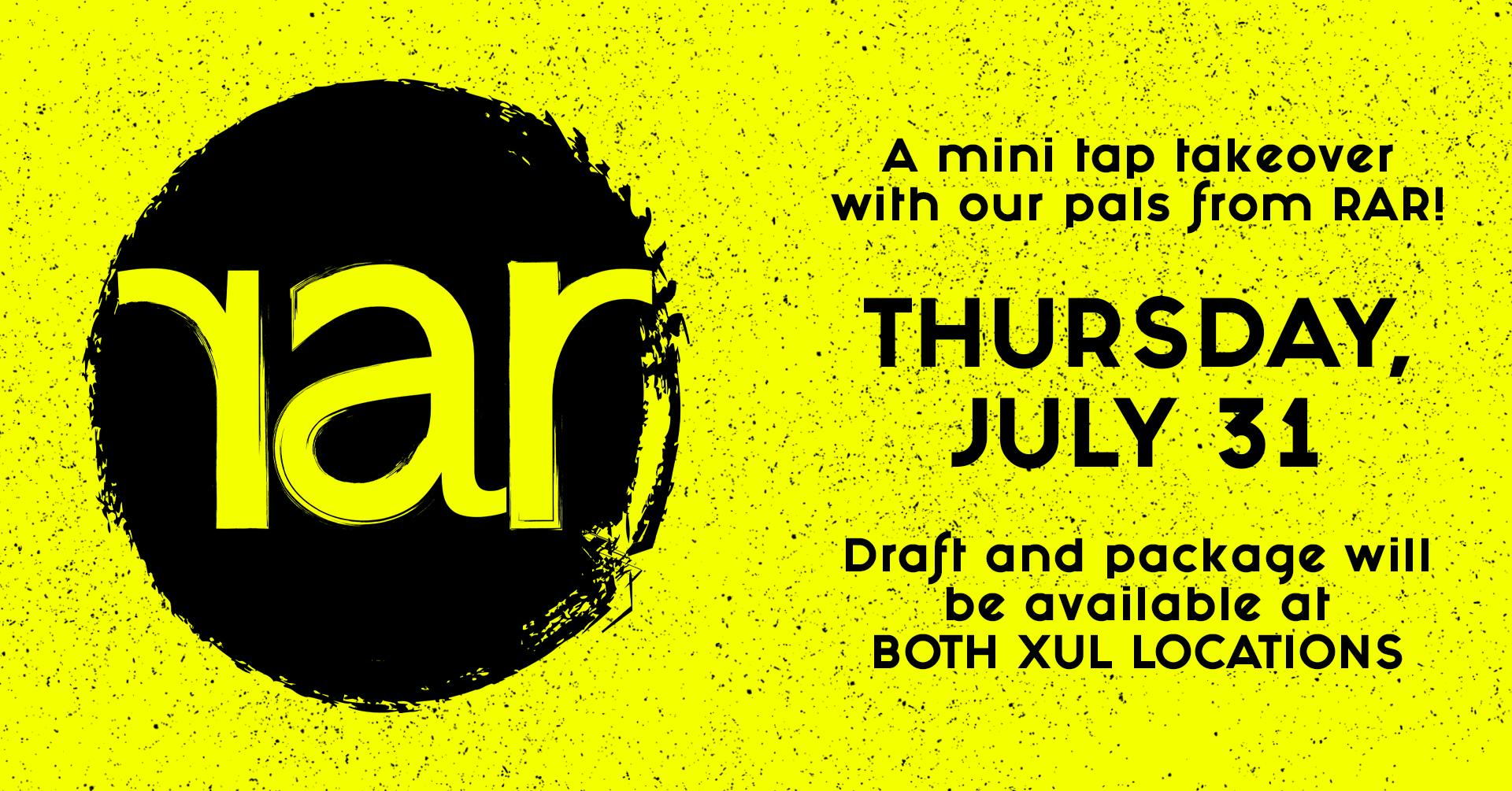 RAR Brewing tap takeover at Xul.